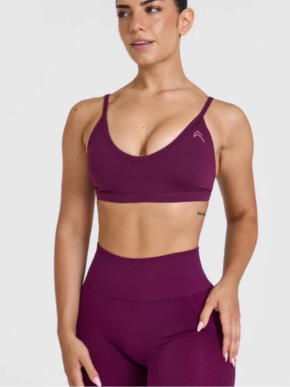 Oner Active Ripe Fig Purple Strappy Sports Bra Large